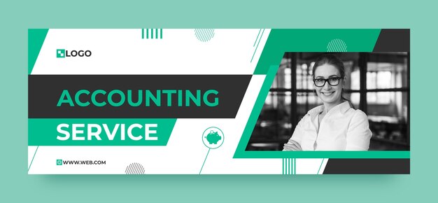 Flat design accounting  services facebook cover