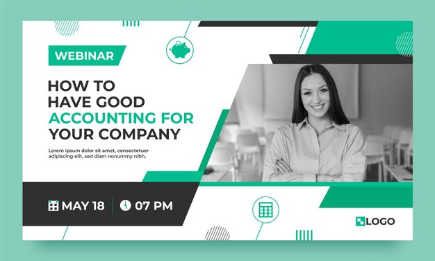 Flat design accounting  services  webinar