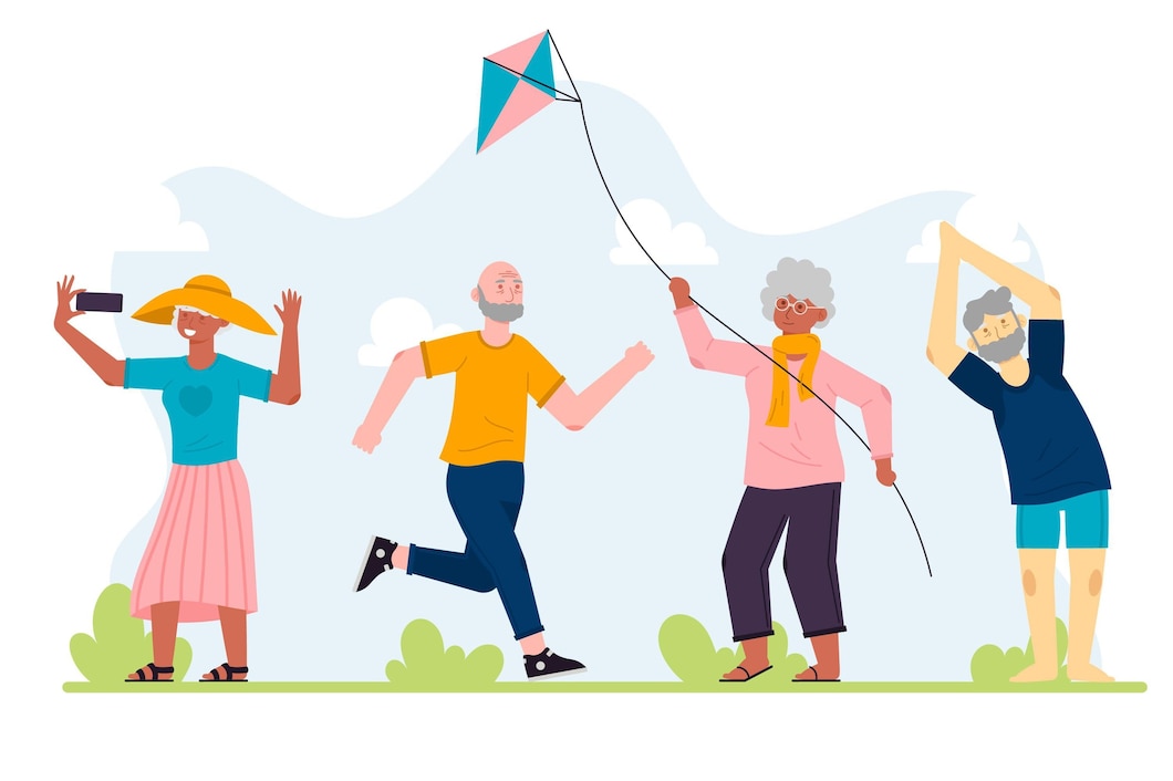 Free Vector | Flat design active elderly people