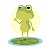 Free vector flat design adorable frog illustration