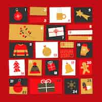 Free vector flat design advent calendar