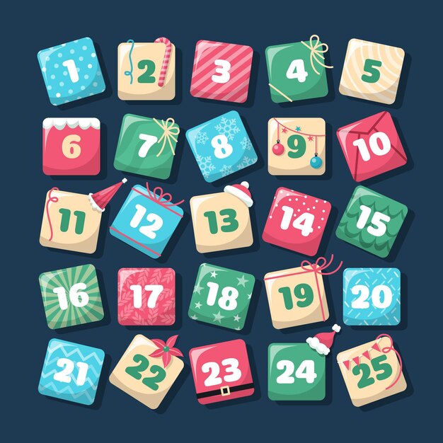 Flat design advent calendar