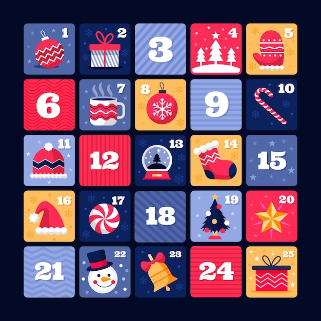 Flat design advent calendar