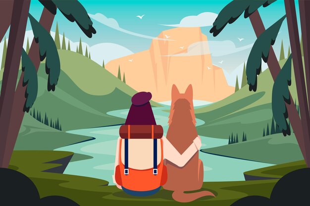 Flat design adventure background