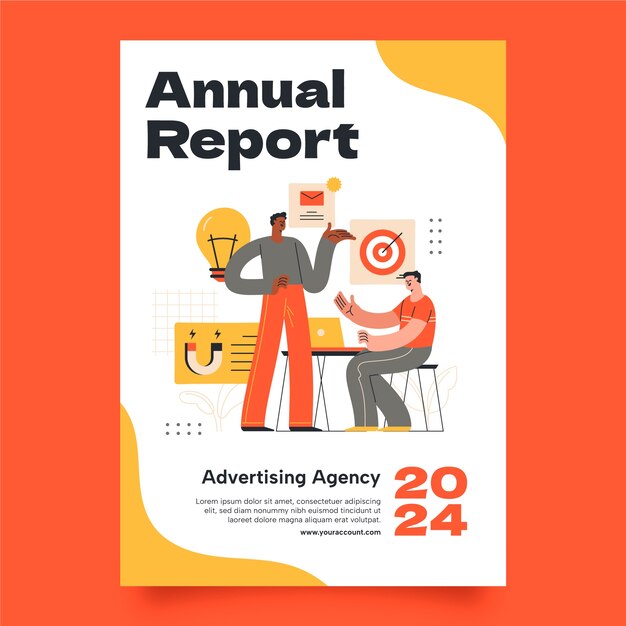 Flat design advertising agency  annual report