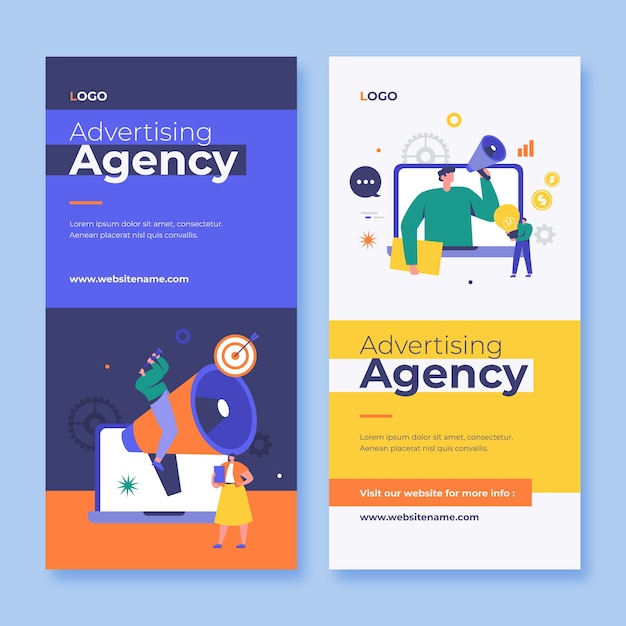 Flat design advertising agency banner template