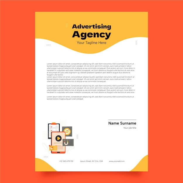 Плоский дизайн рекламного агентства