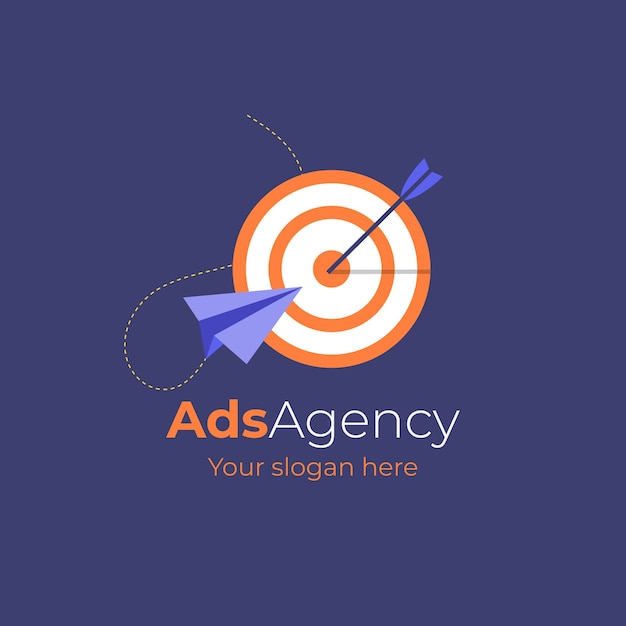 Free vector flat design advertising agency logo template