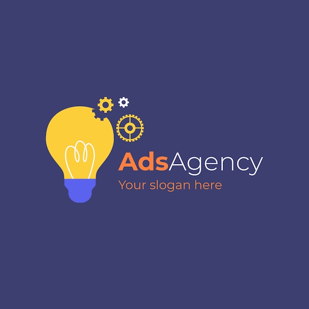 Flat design advertising agency logo template