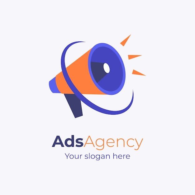 Flat design advertising agency logo template