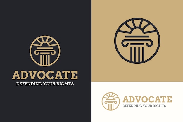 Free vector flat design advocate logo template