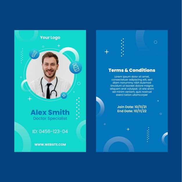 Flat design aesthetic medicine id card