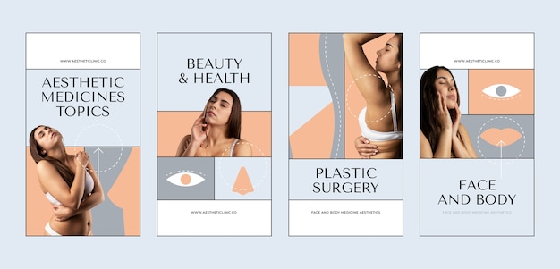 Free vector flat design aesthetic medicine instagram stories