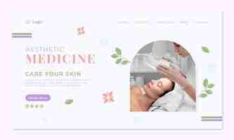 Free vector flat design aesthetic medicine landing page