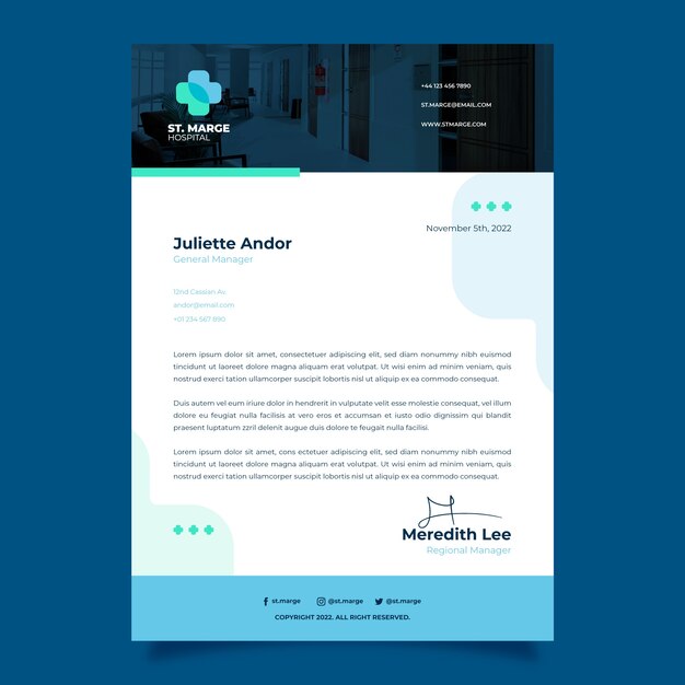 Flat design aesthetic medicine letterhead