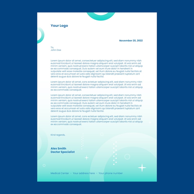 Flat design aesthetic medicine letterhead