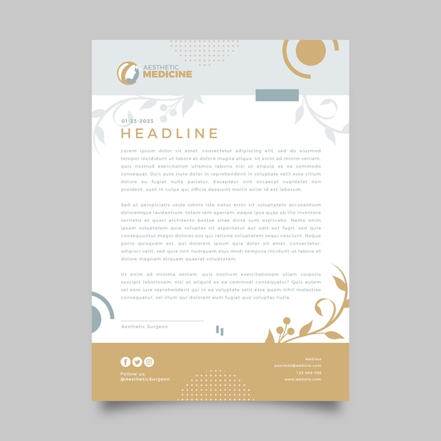 Flat design aesthetic medicine letterhead