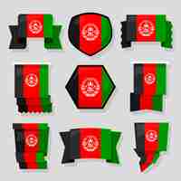 Free vector flat design afghanistan national emblems