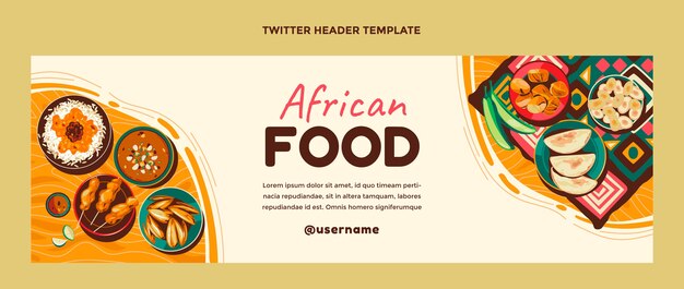 Flat design african food twitter header