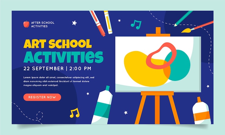 Free Vector flat design after school activities webinar