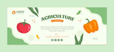 Free vector flat design agriculture company facebook cover