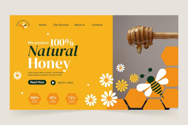 Flat design agriculture company landing page