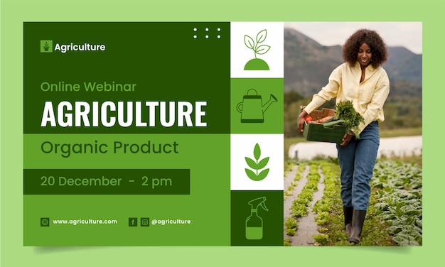 Free vector flat design agriculture company webinar