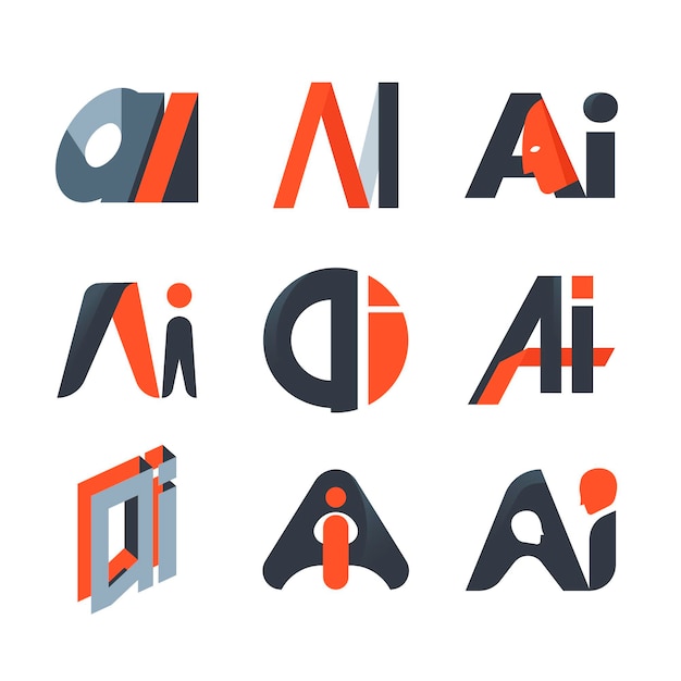 Flat design ai logo template collection