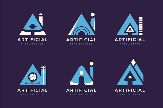 Плоский дизайн коллекции шаблонов логотипа ai
