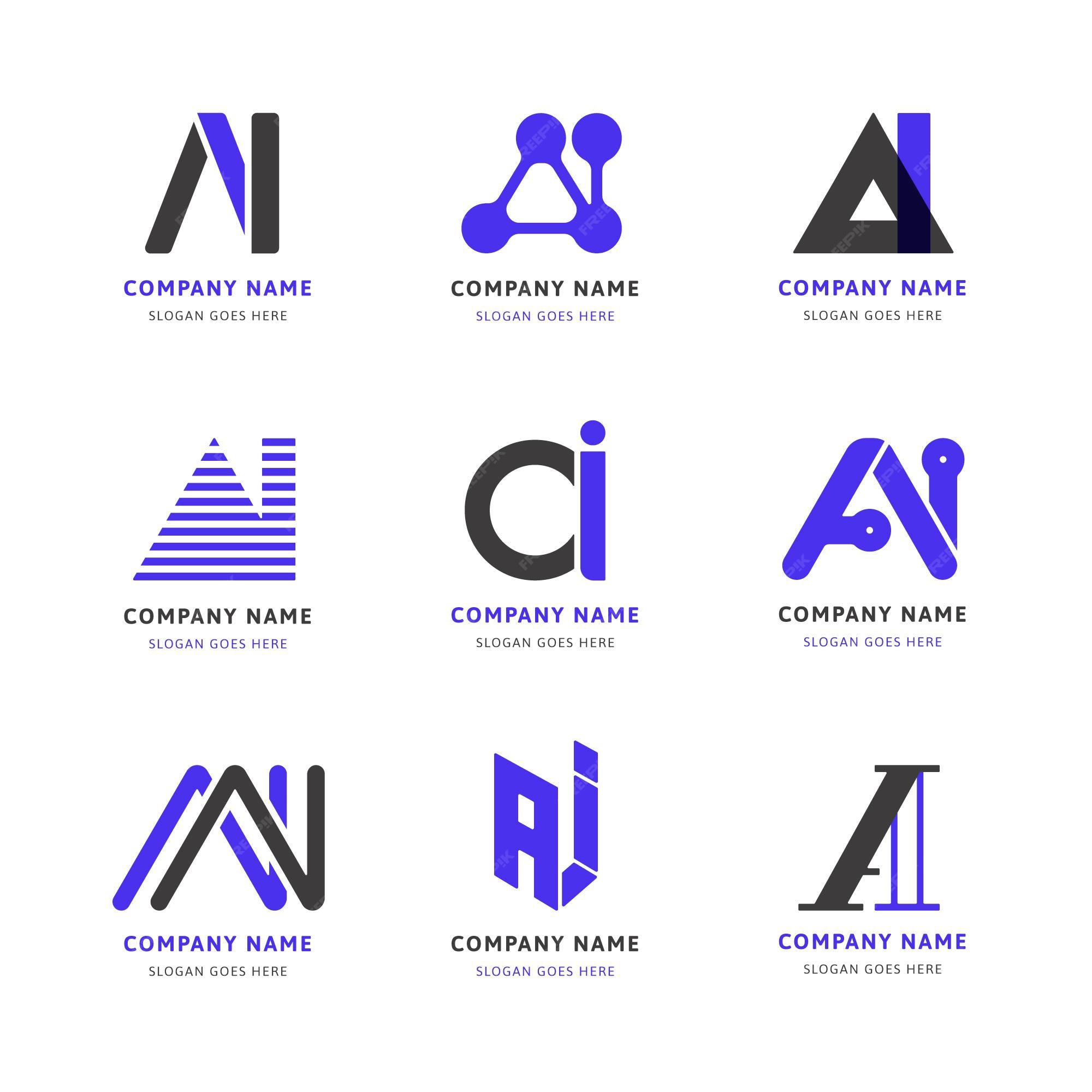 Free Vector | Flat design ai logo template collection