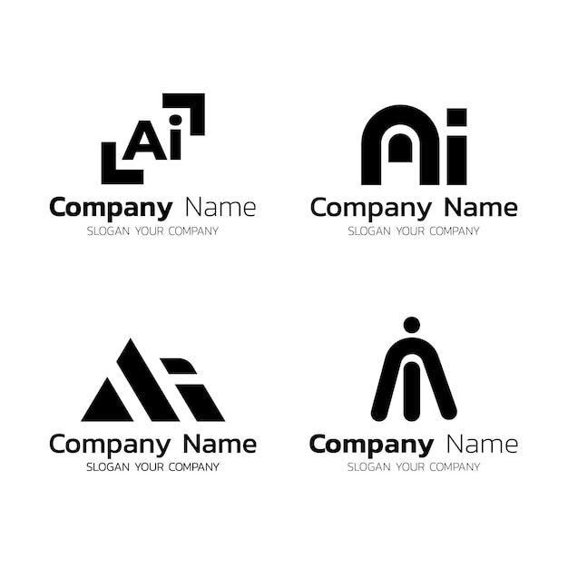 Flat design ai logo template pack