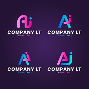 Flat design ai logo template pack