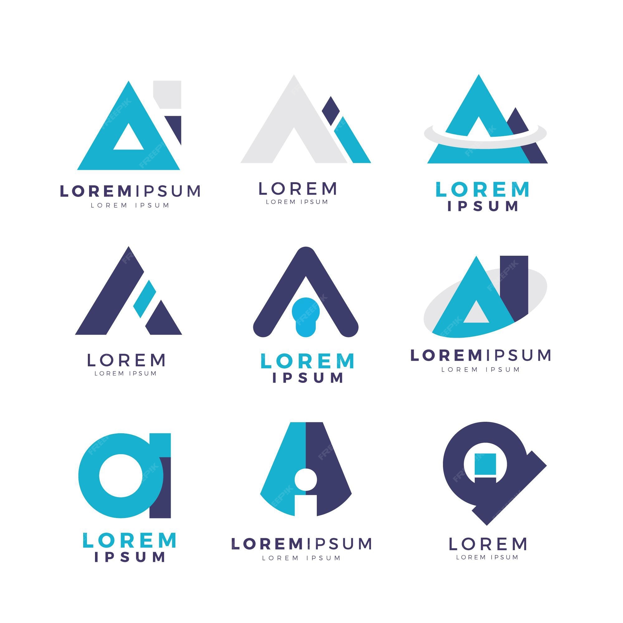 Free Vector | Flat design ai logos collection