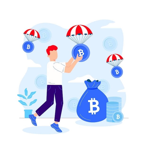 Flat design airdrop illustration