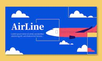 Free vector flat design airline facebook template