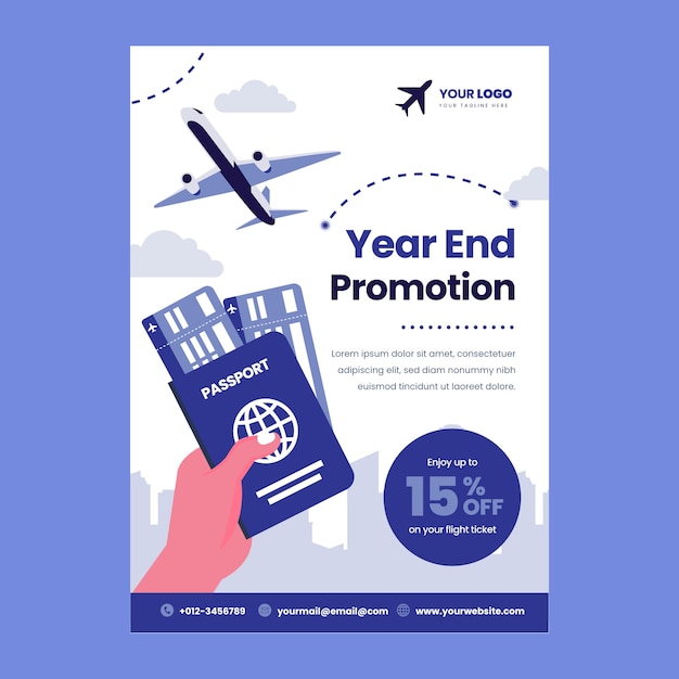 Free vector flat design airline service poster