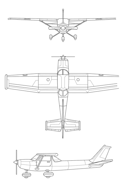 無料ベクター フラットなデザインの飛行機の概要図