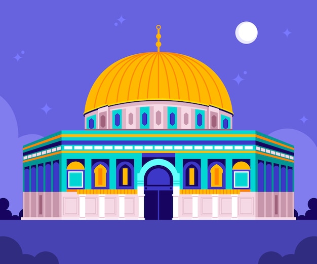 Flat design al aqsa illustration