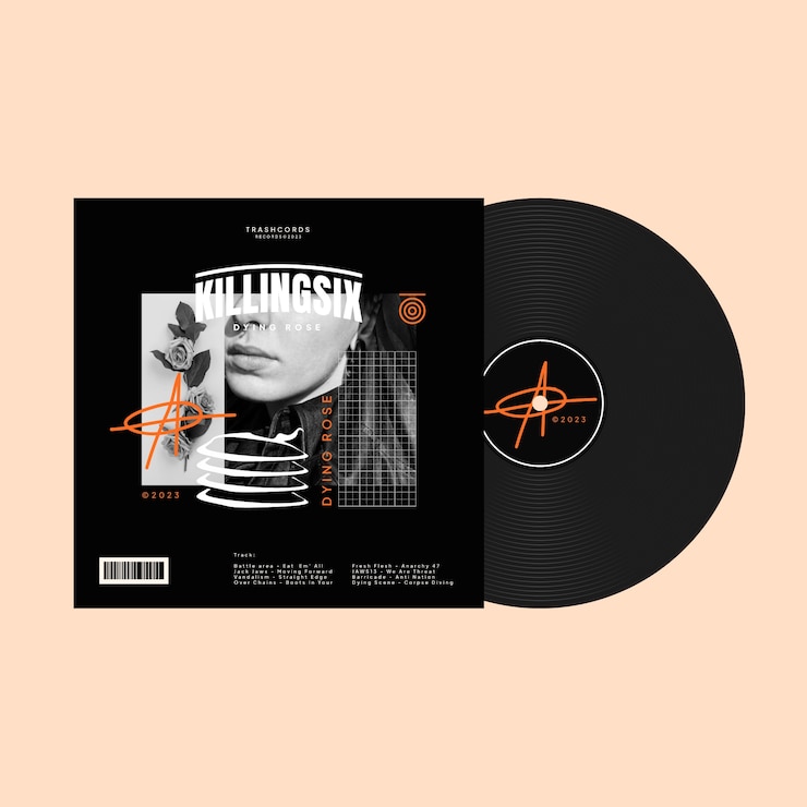 Free Vector flat  design album cover template