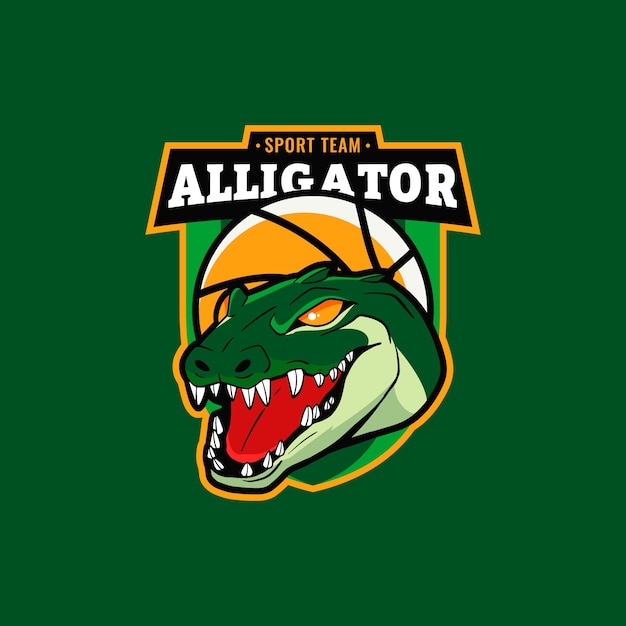 Free vector flat design alligator logo template