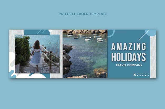 Flat design amazing holidays twitter header