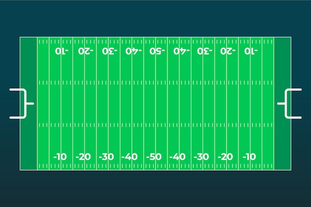 Бесплатное векторное изображение Плоский дизайн американского футбольного поля