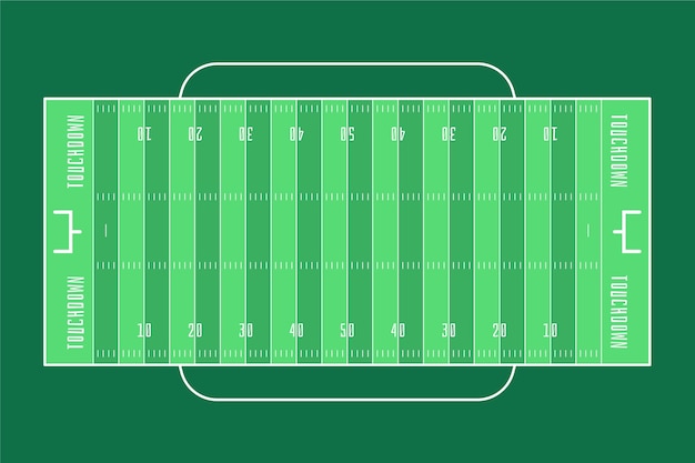 フラットデザインアメリカンフットボールフィールド