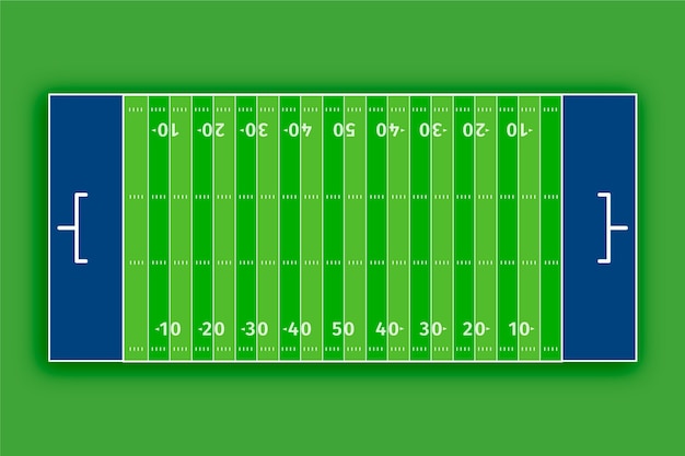 Vettore gratuito campo di calcio americano design piatto