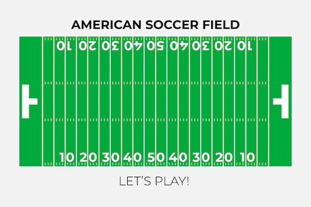 Vettore gratuito campo di calcio americano design piatto