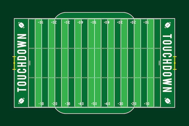 Плоский дизайн американского футбольного поля