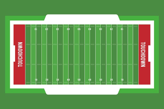 Плоский дизайн американского футбольного поля