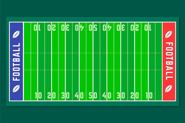 Плоский дизайн американского футбольного поля