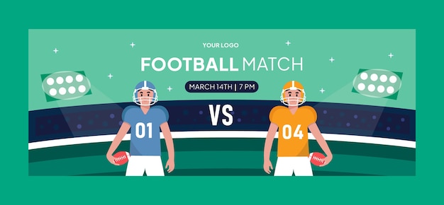 Free vector flat design american football facebook cover