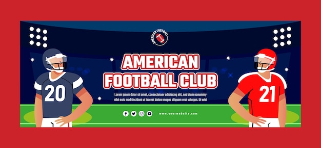 Copertina facebook di football americano design piatto